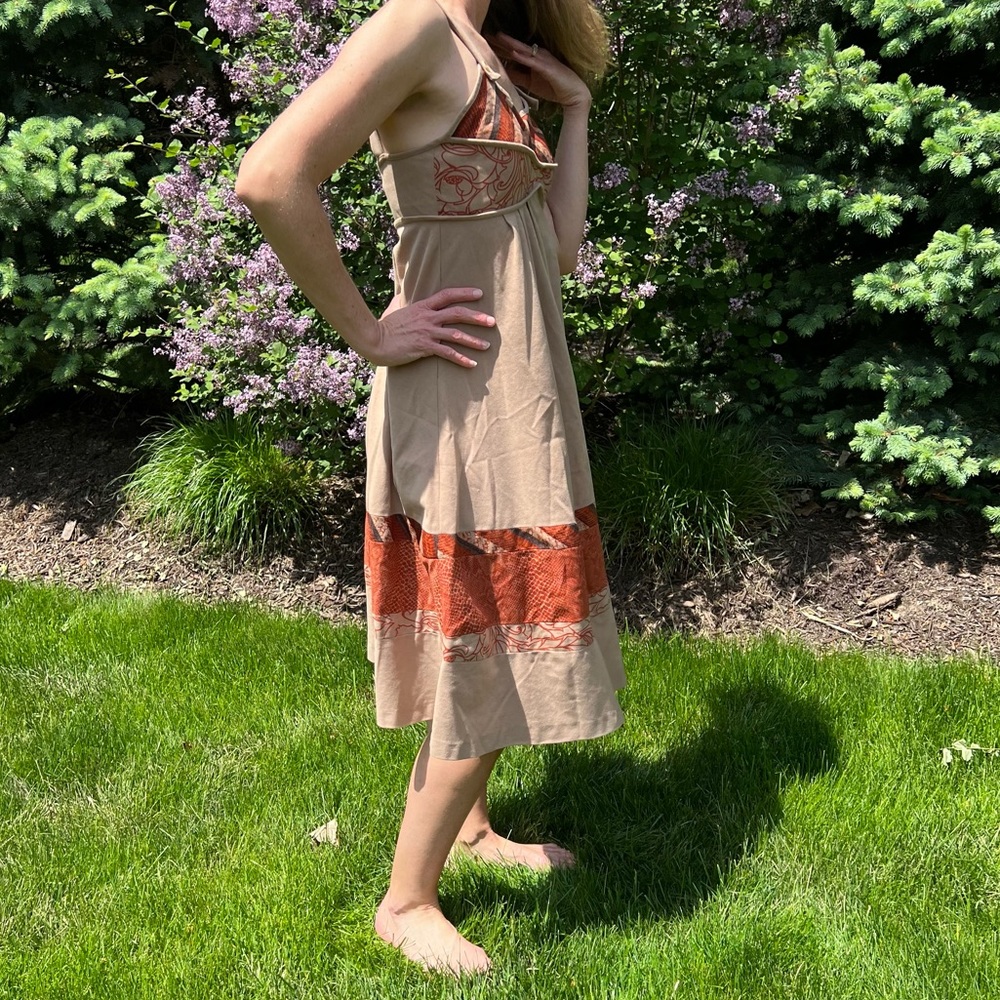Vintage 70’s Boho Mixed Print Sheath Dress! EUC! - Picture 9 of 16